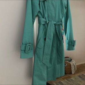Adorable blue-green trench coat